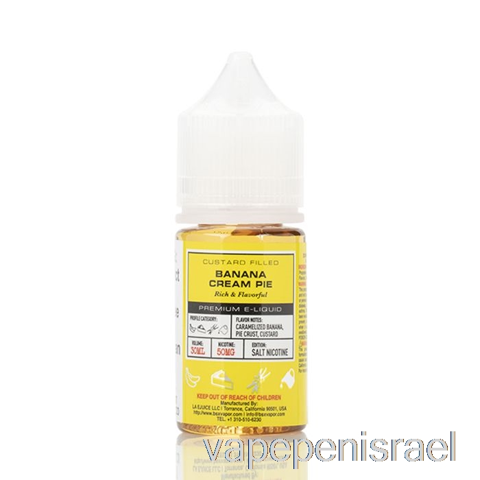 פאי קרם בננה Vape ישראל חד פעמי - סדרת מלח Bsx - 30 מ"ל 50 מ"ג